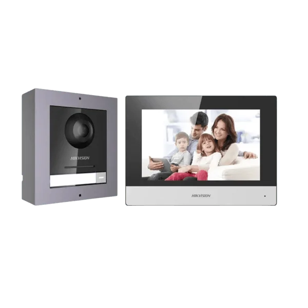 Hikvision DS-KIS602 Maroc – Kit interphone vidéo IP 2 MP avec écran tactile 7 pouces et PoE