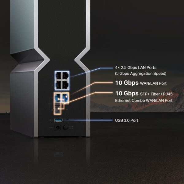 TP-Link Archer BE800 Maroc – Routeur WiFi 7 BE19000 Tri-Bande avec Port 10G